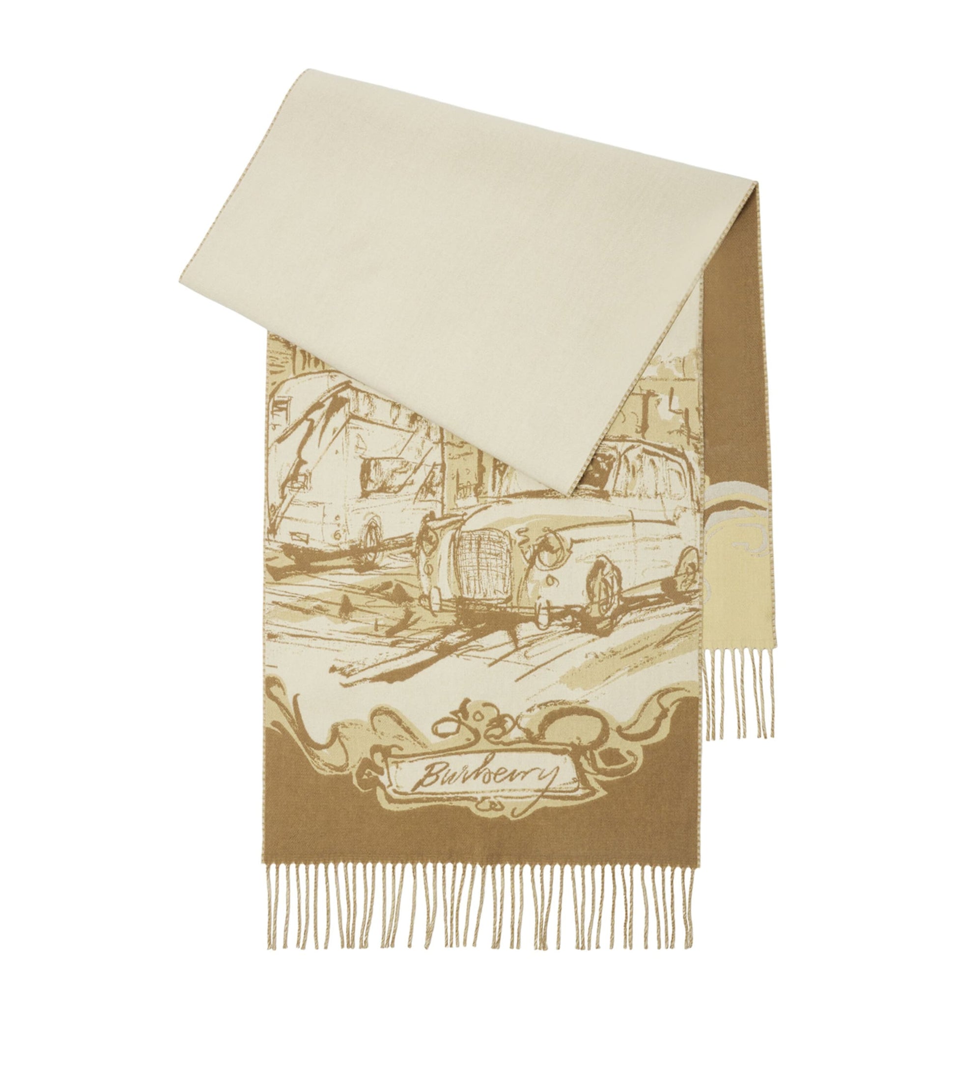 White Cashmere Westminster Scarf