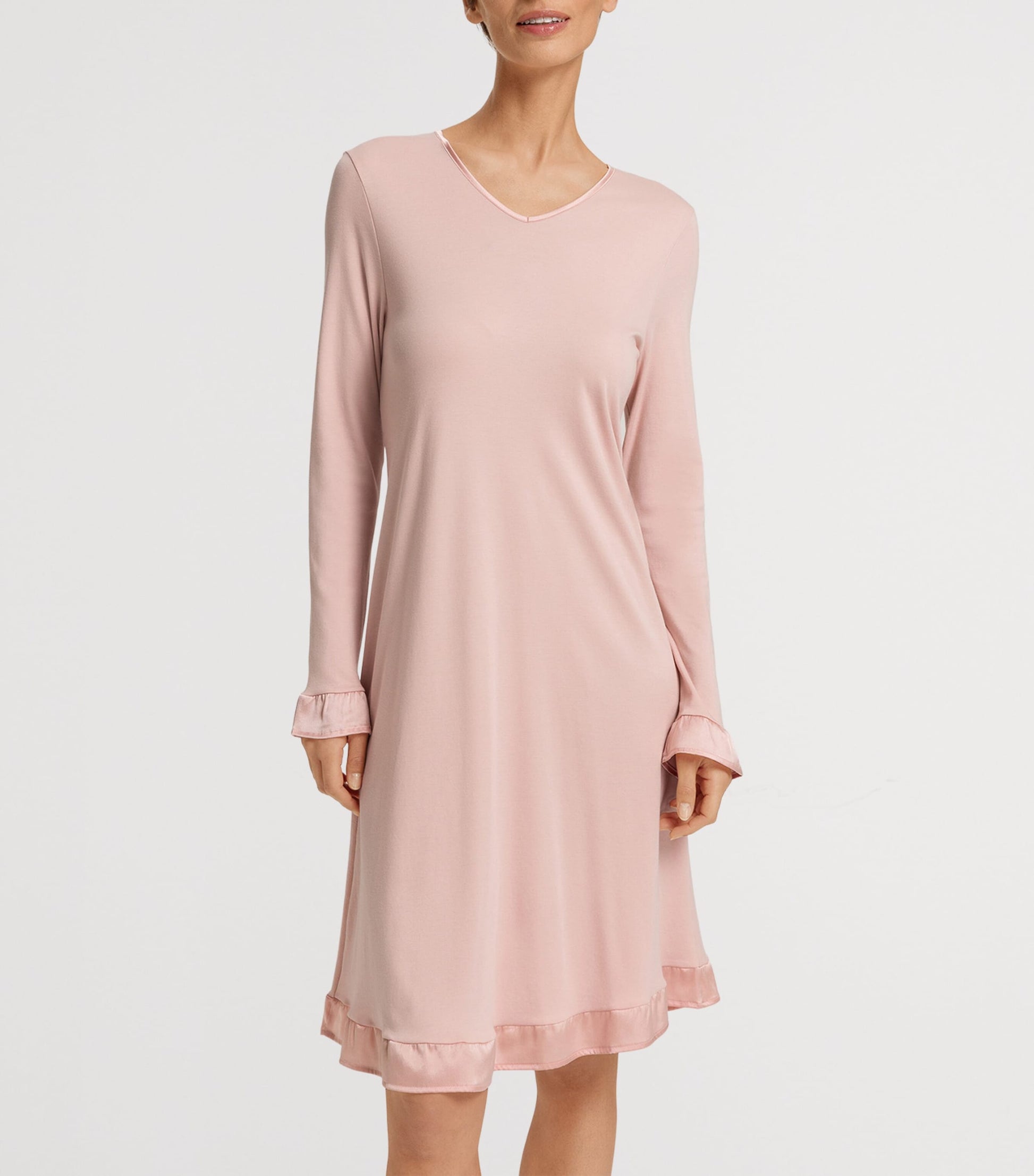 Nude Cotton-Blend Long-Sleeve Claire Nightdress
