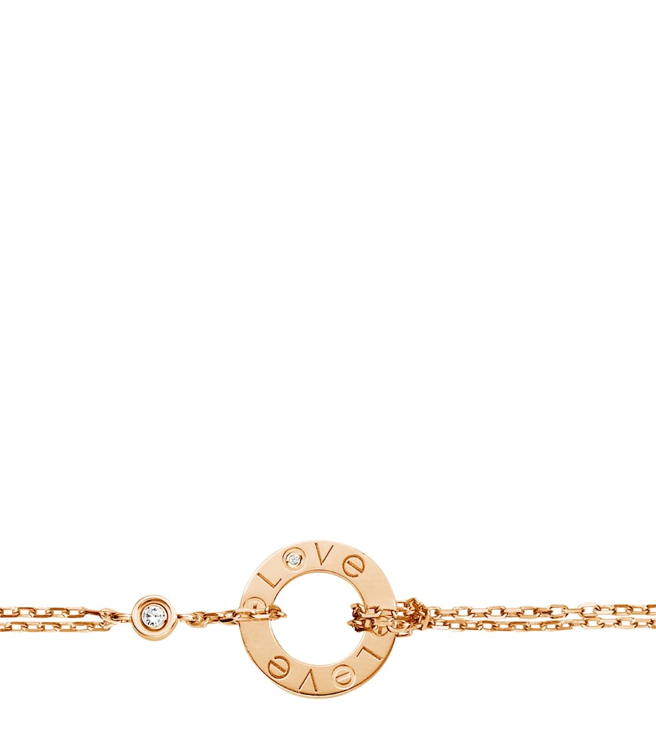 Rose Gold and Diamond LOVE Chain Bracelet