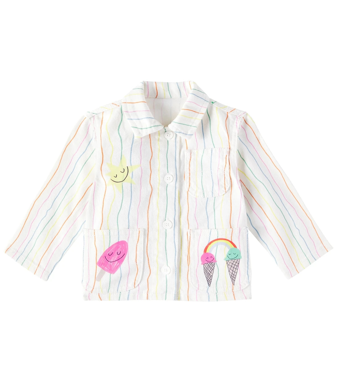 Stella McCartney Kids - Baby striped printed denim jacket