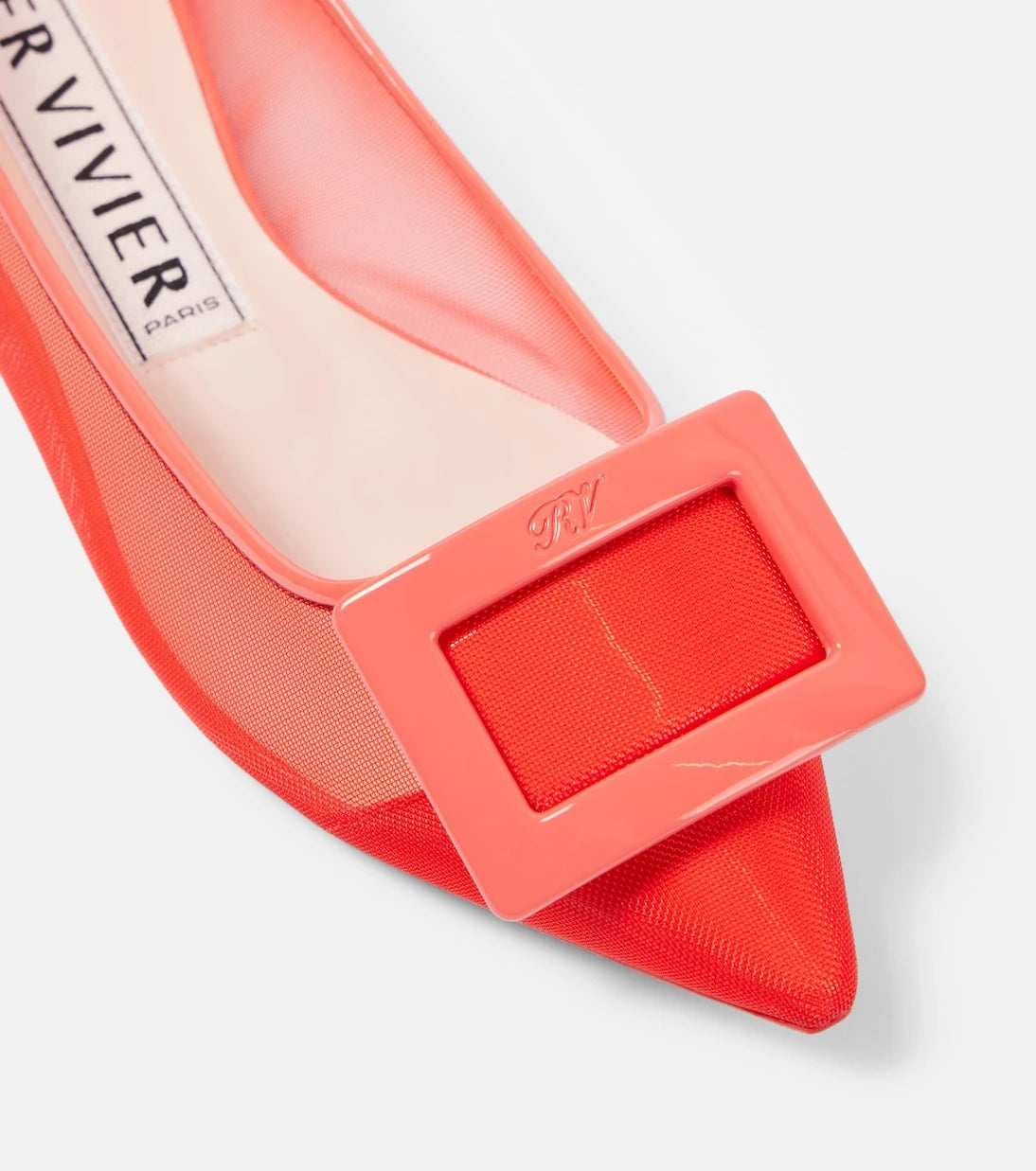 Roger Vivier - Gommettine leather-trimmed ballet flats