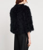 Yves Salomon Black Feather Jacket