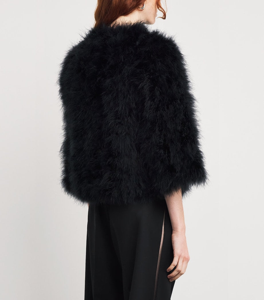 Yves Salomon Black Feather Jacket