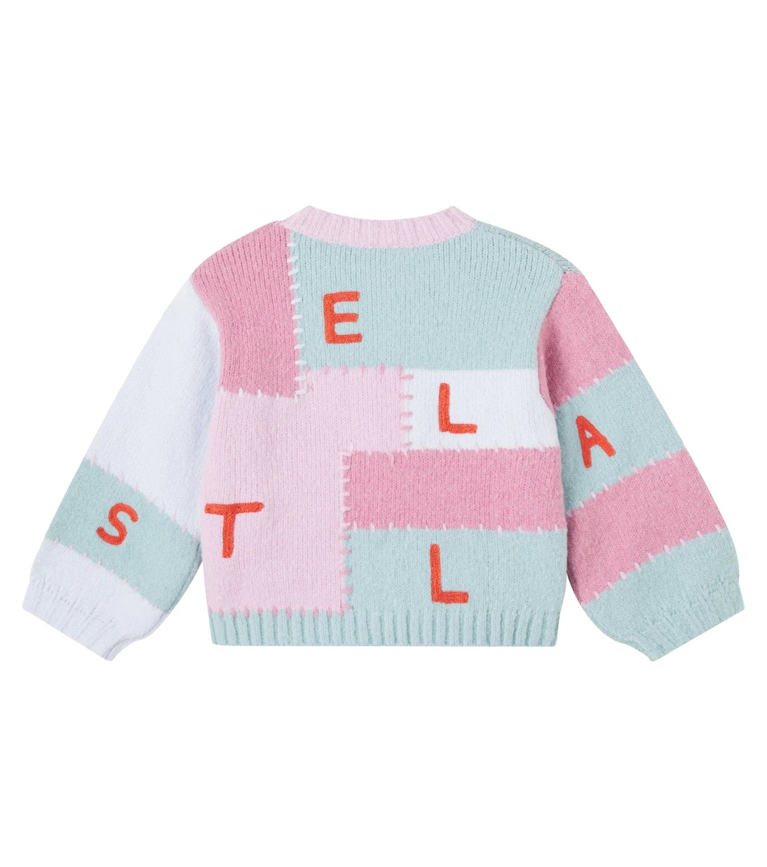 Stella McCartney Kids - سترة صوفية مزينة بشعار متعدد الألوان