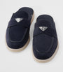 Prada Suede Triangle Mules