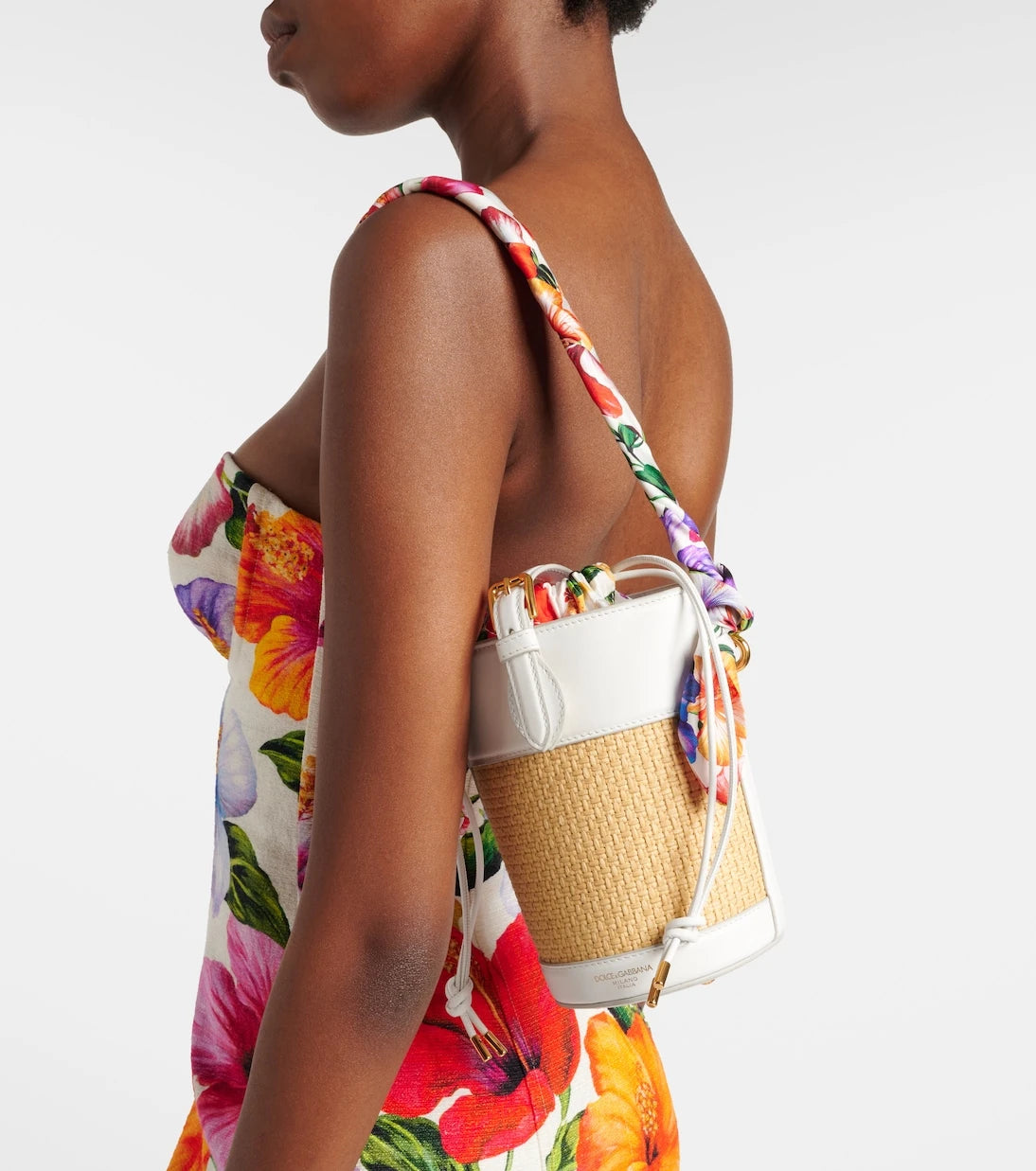 Dolce&Gabbana - Secchiello Small raffia bucket bag