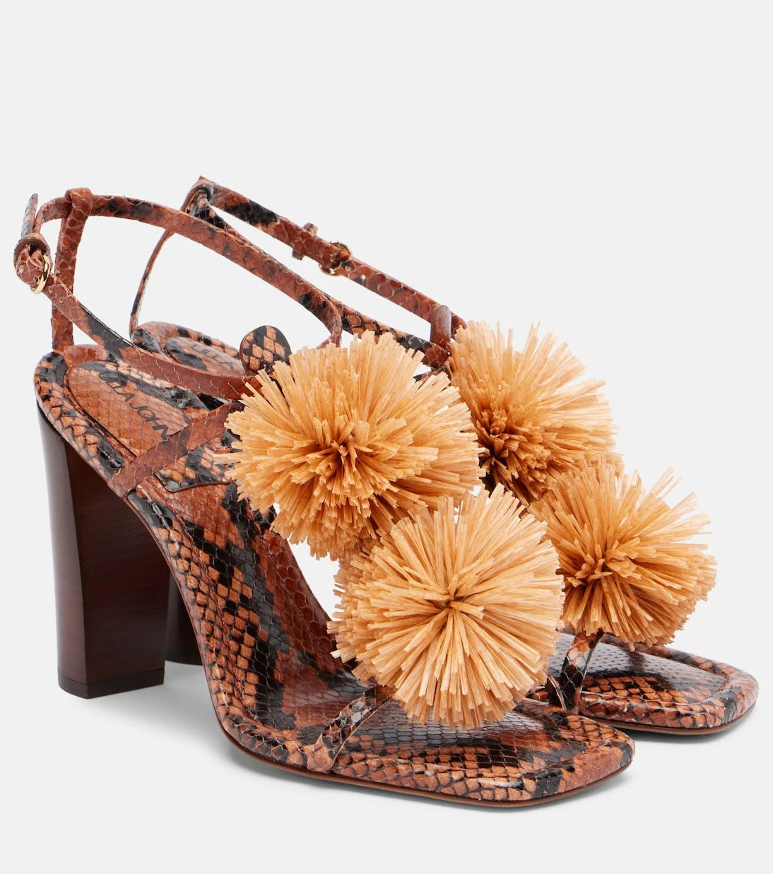 Ulla Johnson - Isolde raffia-trimmed leather sandals
