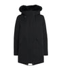 Yves Salomon Black Fox-Rabbit Blended-Cotton Parka (72cm)