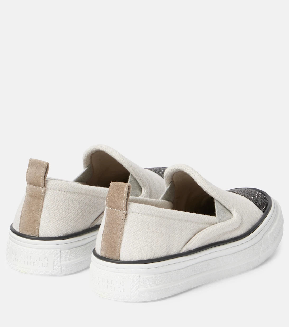Brunello Cucinelli - Monili canvas slip-on shoes