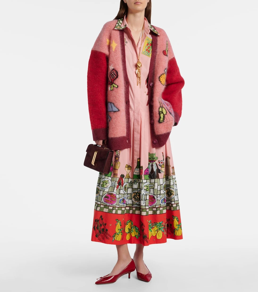 Alémais - Court embroidered wool-blend cardigan