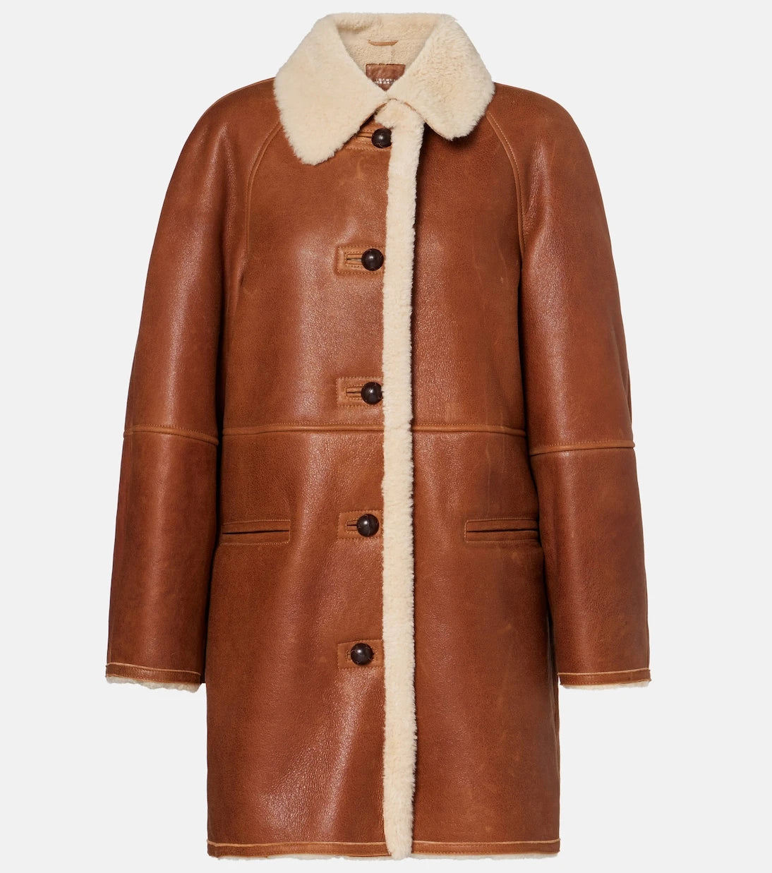 Isabel Marant - Berthie shearling-trimmed leather coat