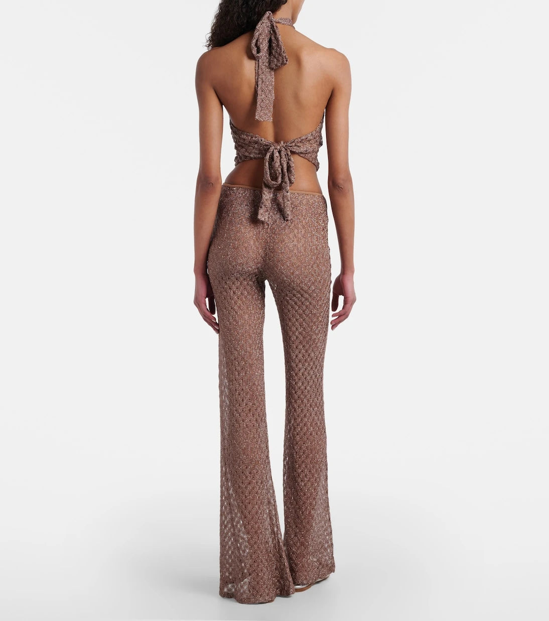 Missoni - Open-knit lamé flared pants