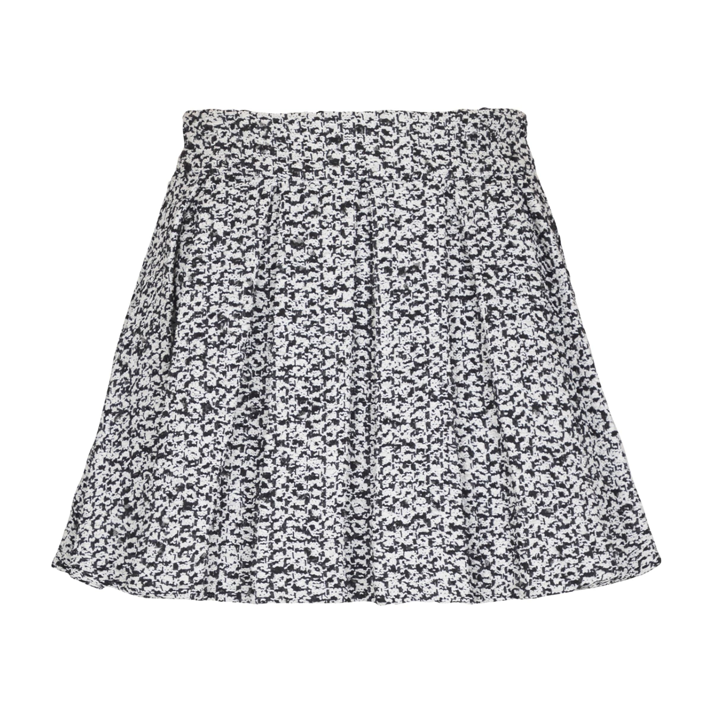 Balmain Black Tweed Pleated Mini Skirt
