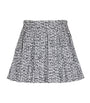 Black Tweed Pleated Mini Skirt