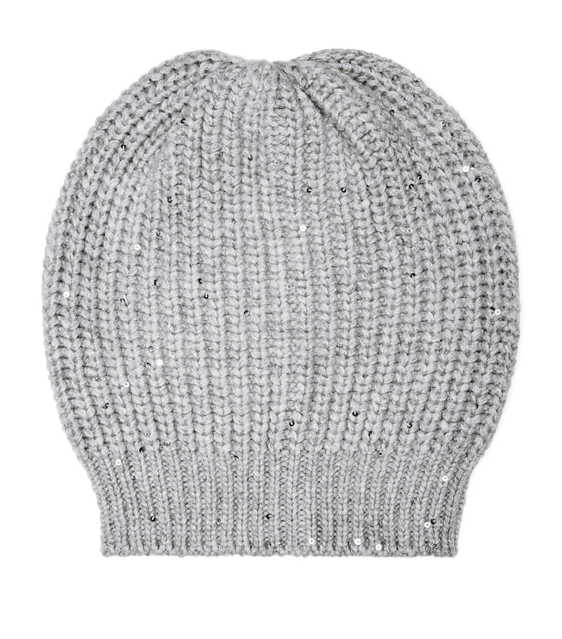 Brunello Cucinelli Grey Cashmere-Silk Embellished Beanie