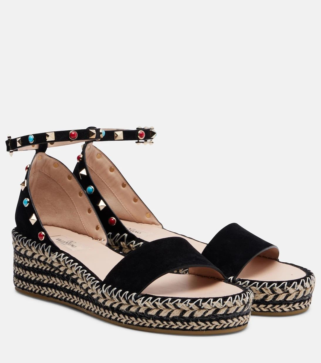 Valentino Garavani - Rockstud suede espadrille sandals