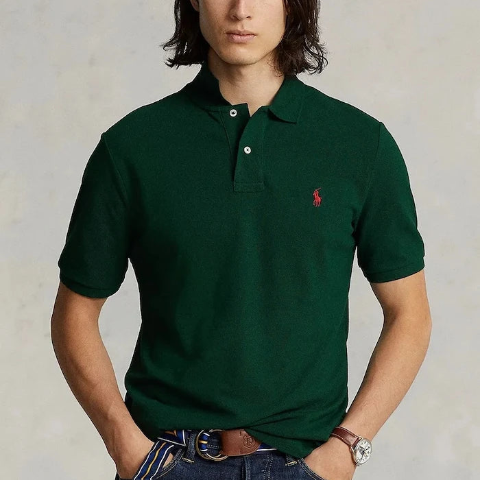 Памучна тениска с яка Polo Ralph Lauren