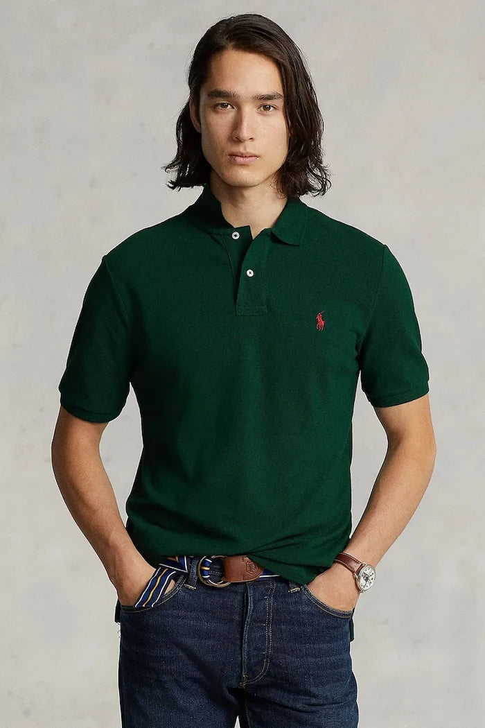 Памучна тениска с яка Polo Ralph Lauren