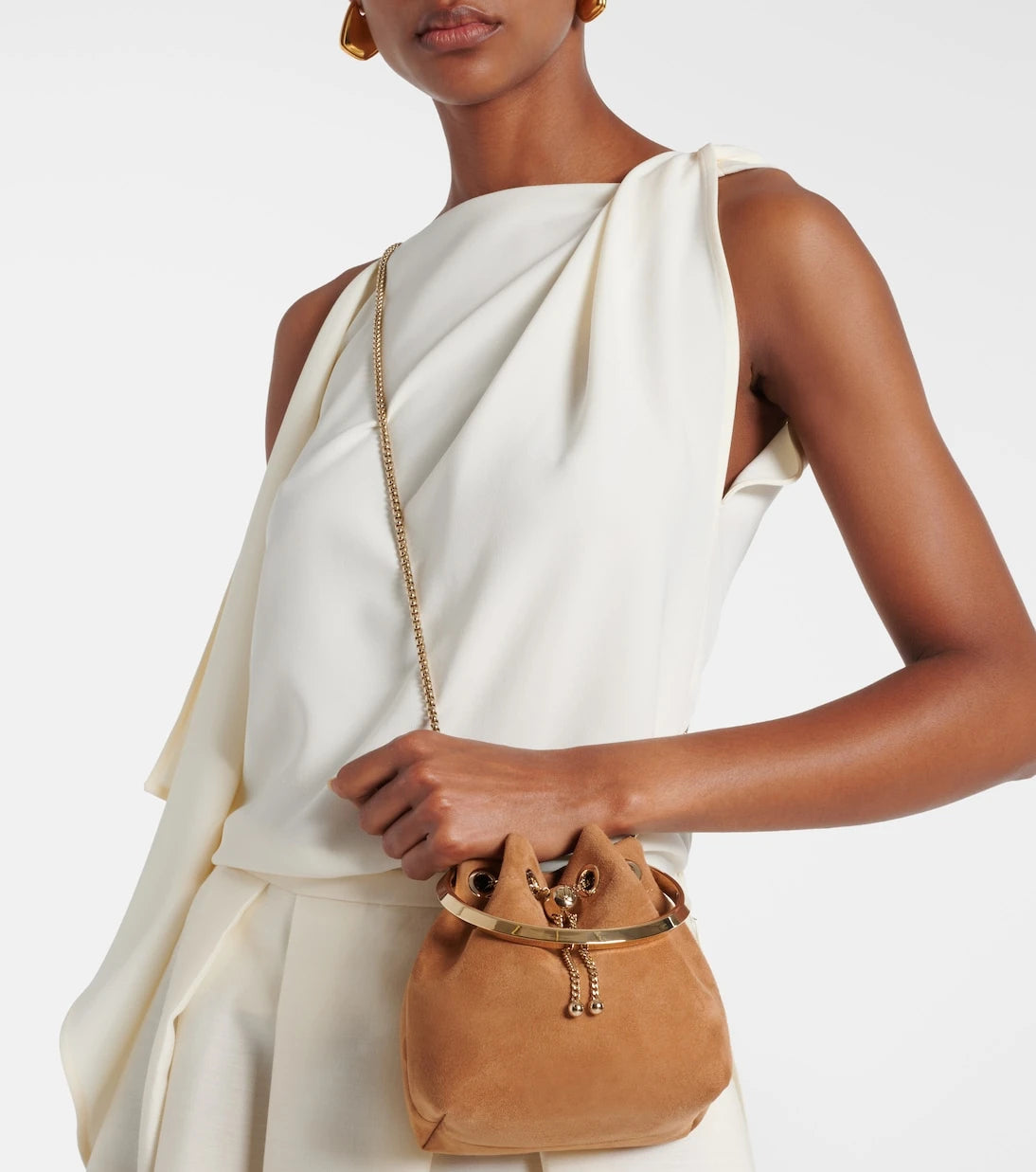 Jimmy Choo - Bon Bon Small suede bucket bag