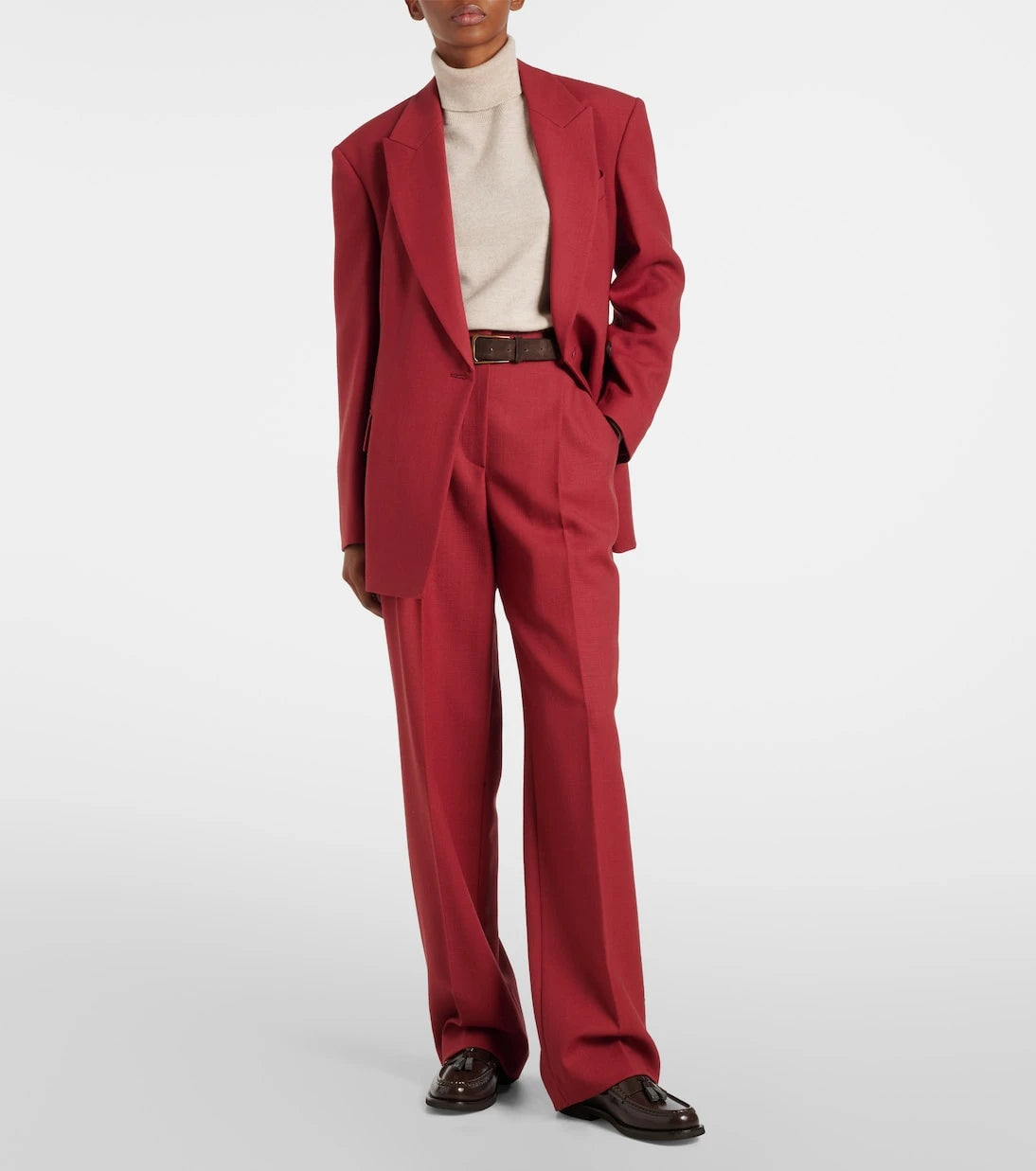 Brunello Cucinelli - High-rise virgin wool twill straight pants