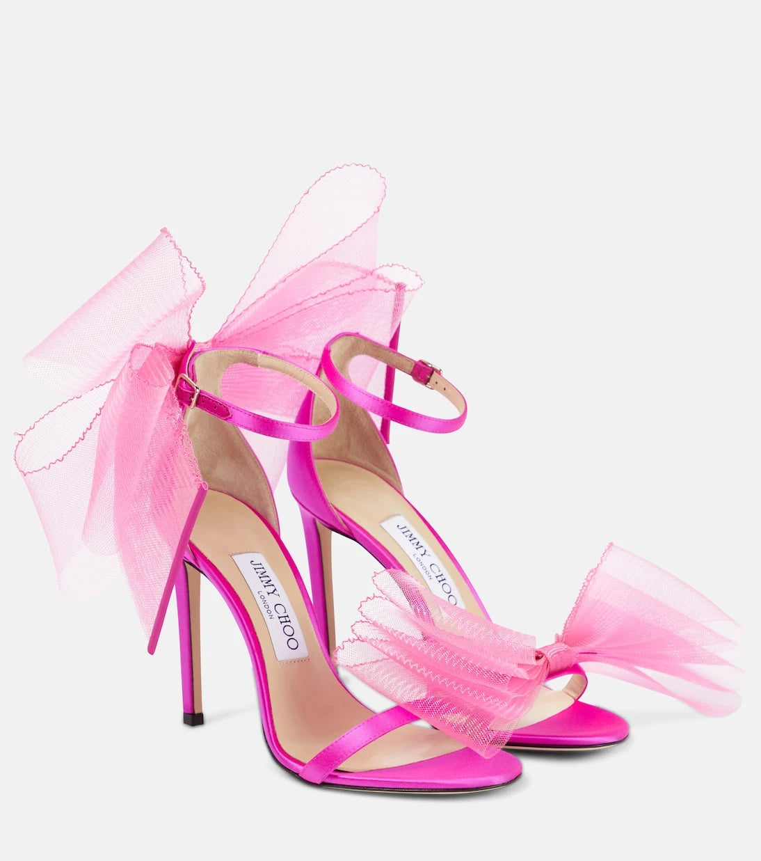 Jimmy Choo - Aveline 100 bow-trimmed sandals