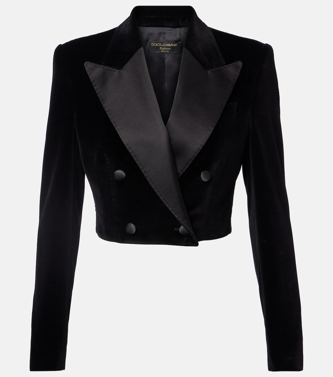 Dolce&Gabbana - Cropped cotton-blend velvet blazer