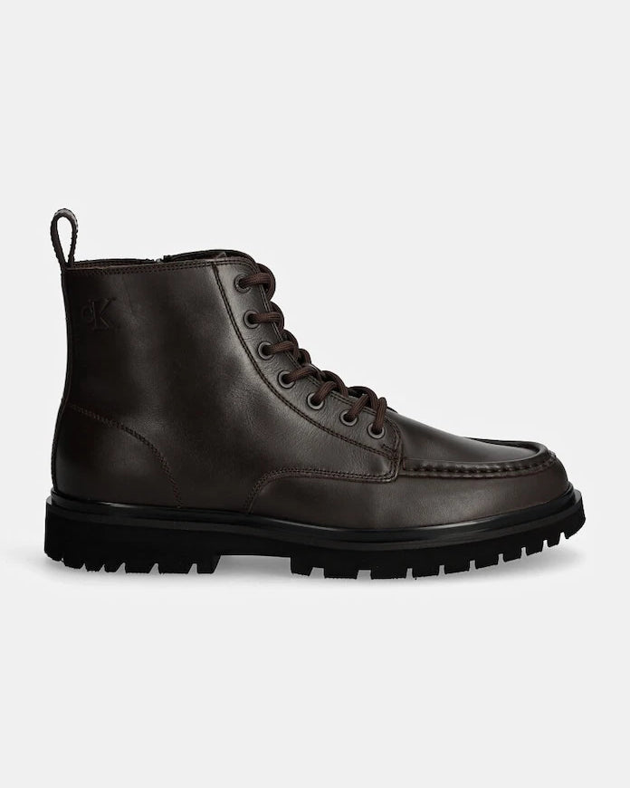 Кожени обувки Calvin Klein Jeans EVA BOOT MID LACEUP UNFORM DRESS