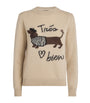 Weekend Max Mara Beige Jacquard Dog Sweater