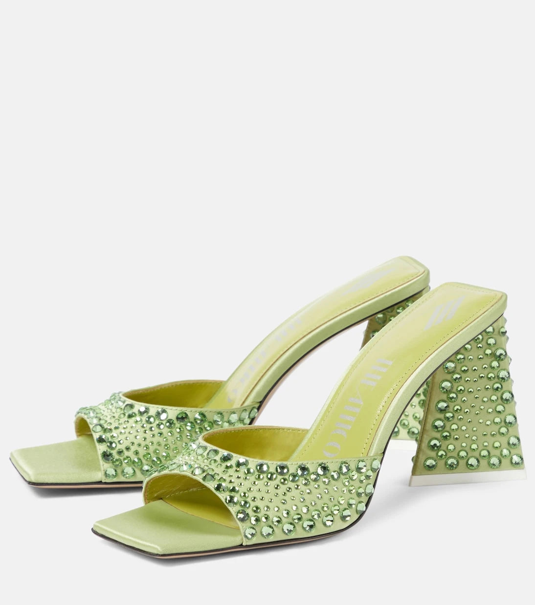 The Attico - Mini Devon embellished satin mules