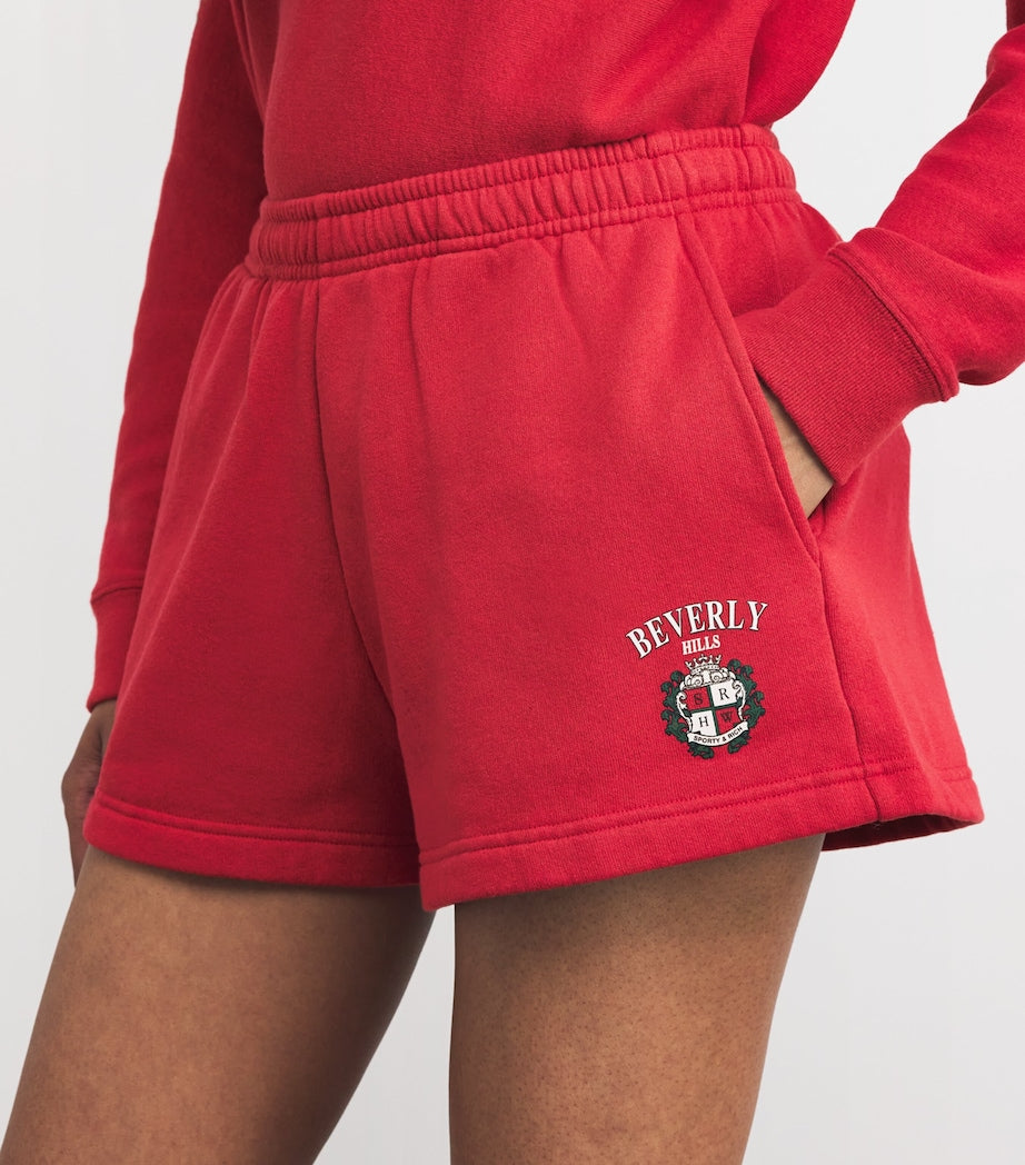Red Beverly Hills Crest Sweatshorts