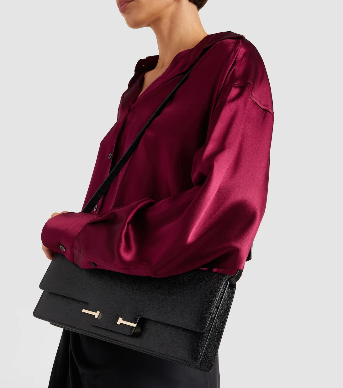Tom Ford - Double T leather shoulder bag