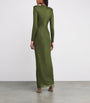 Self-Portrait Green Rhinestone-Embellished Maxi Dress
