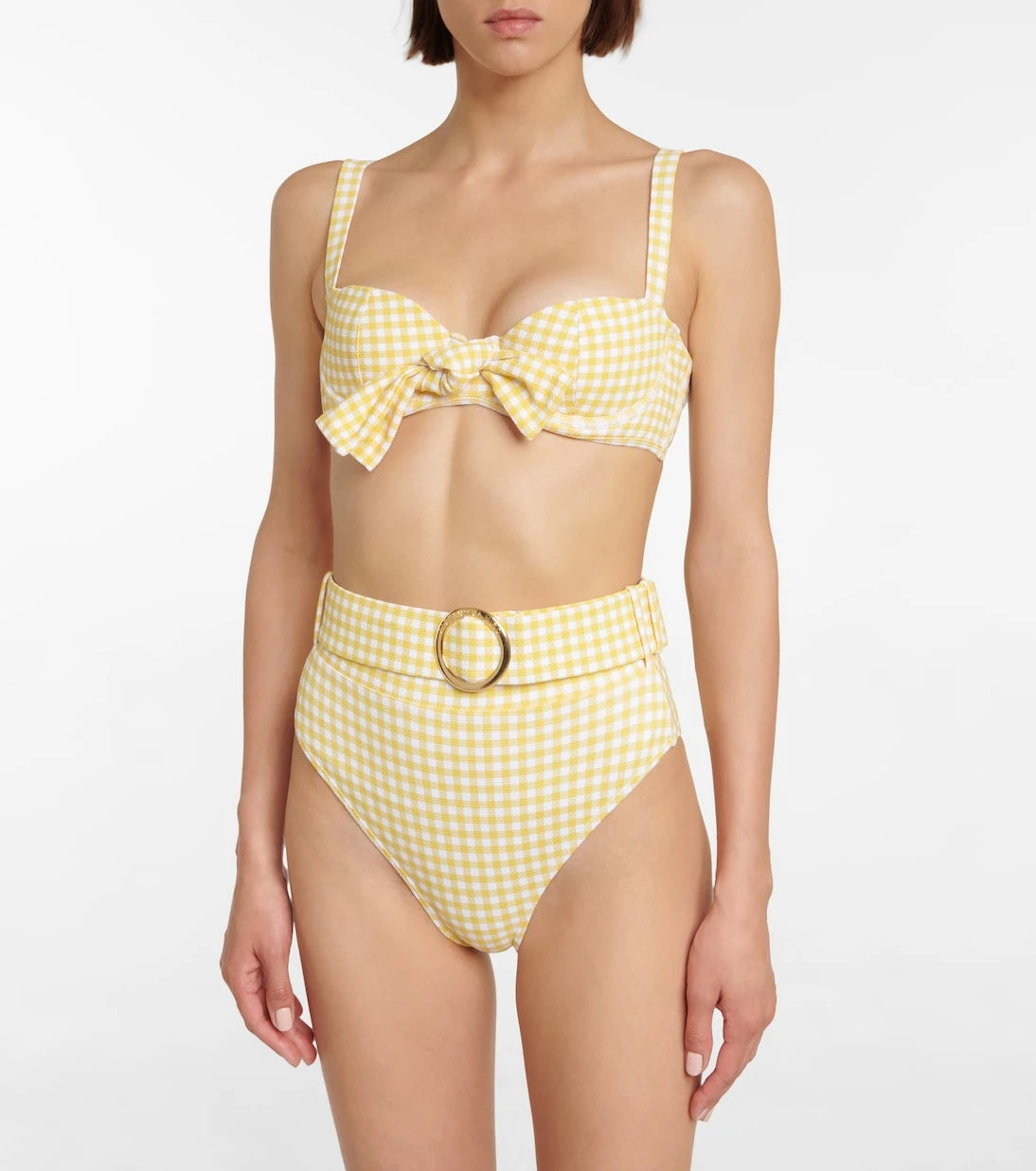 Alexandra Miro - Ursula checked high-rise bikini bottoms
