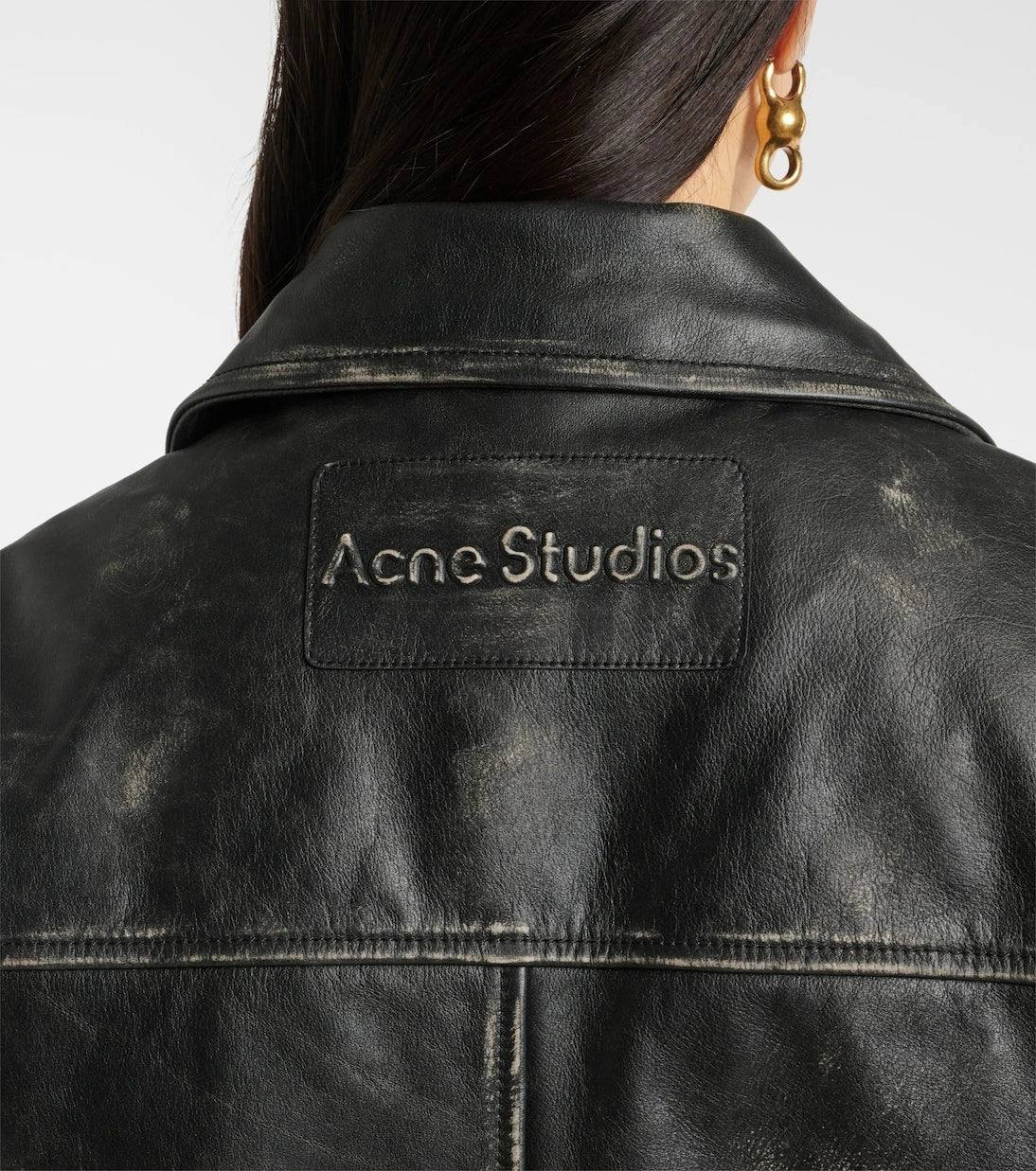 Acne Studios - جاكيت راكبي الدراجات من الجلد