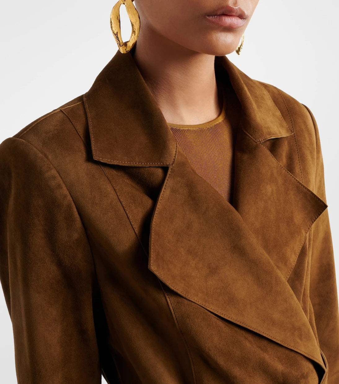Nour Hammour - Winona belted suede wrap coat