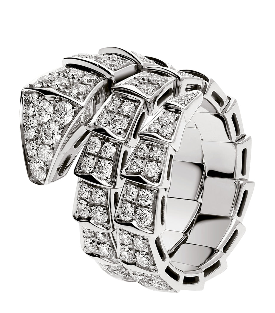 White Gold and Diamond Serpenti Viper Ring