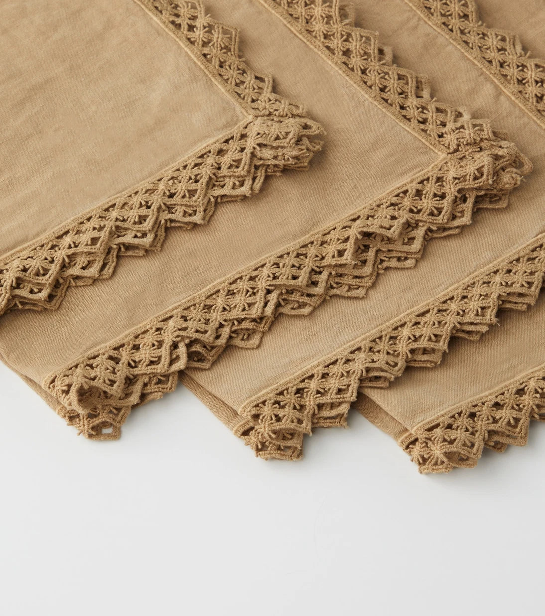 Once Milano - Set of 4 macramé linen napkins