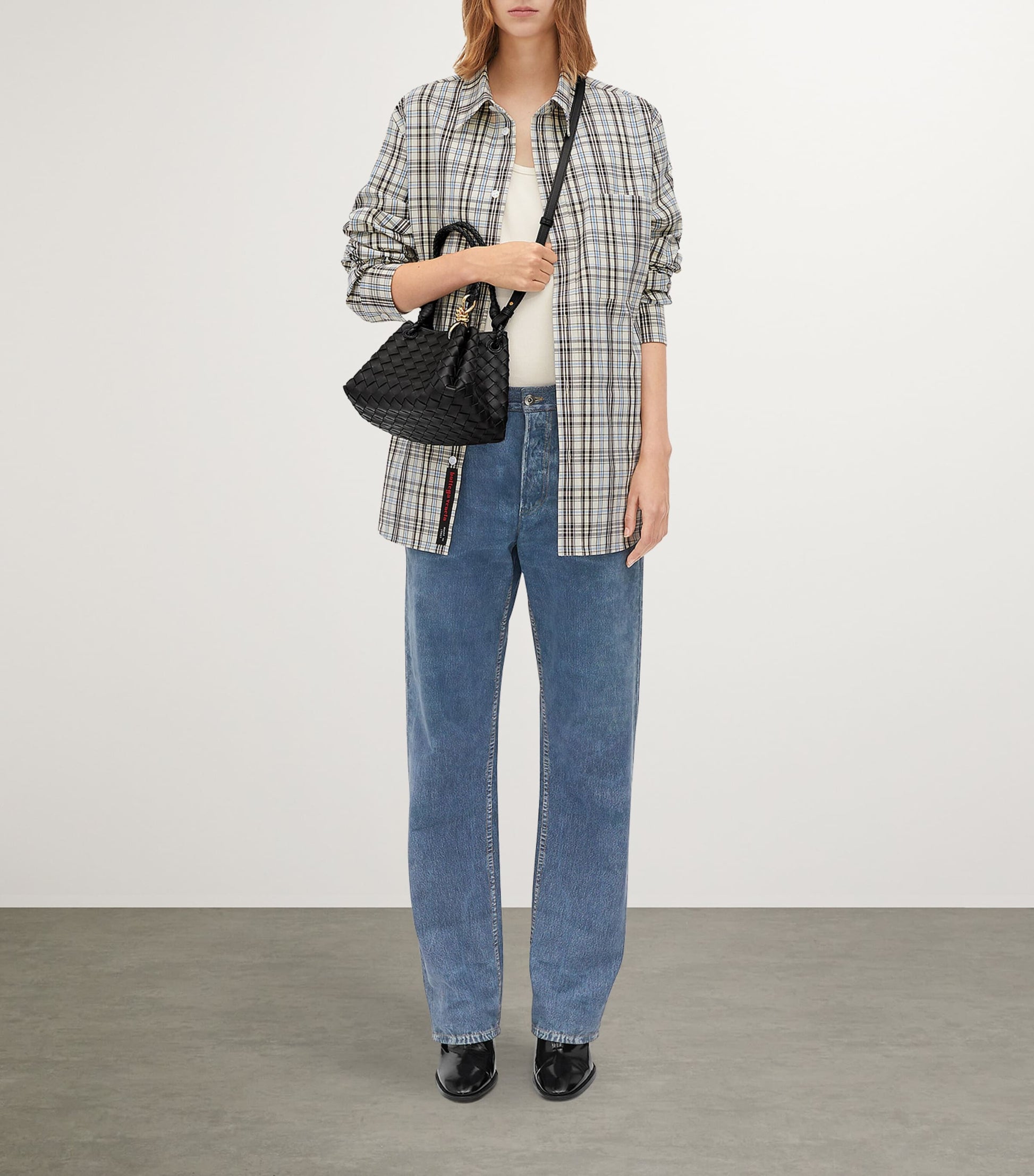 Bottega Veneta Black Small Leather Parachute Shoulder Bag