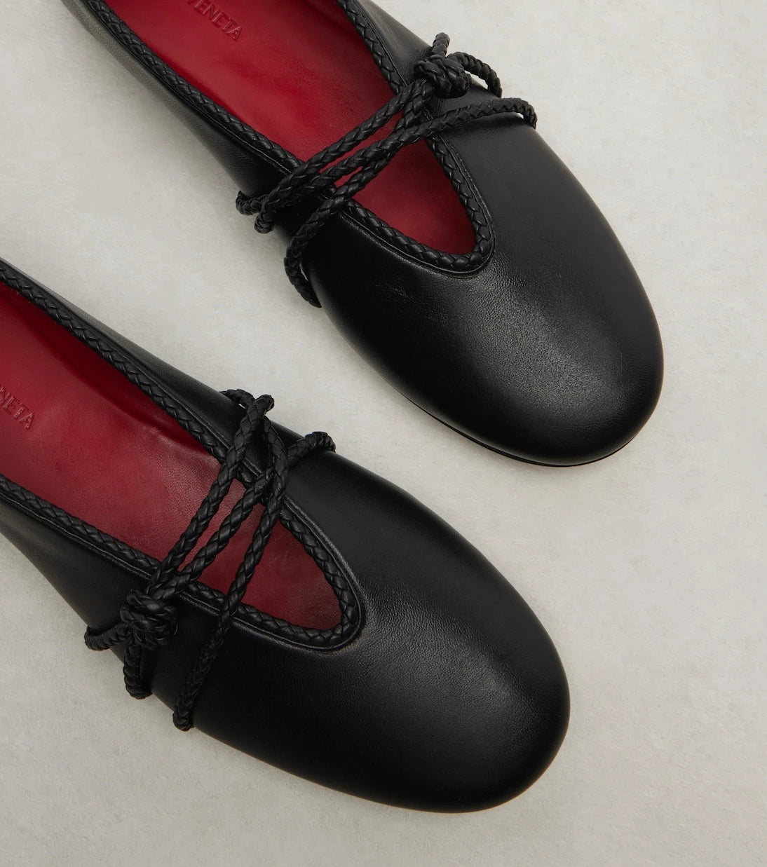 Bottega Veneta - Rosa Knot leather ballet flats