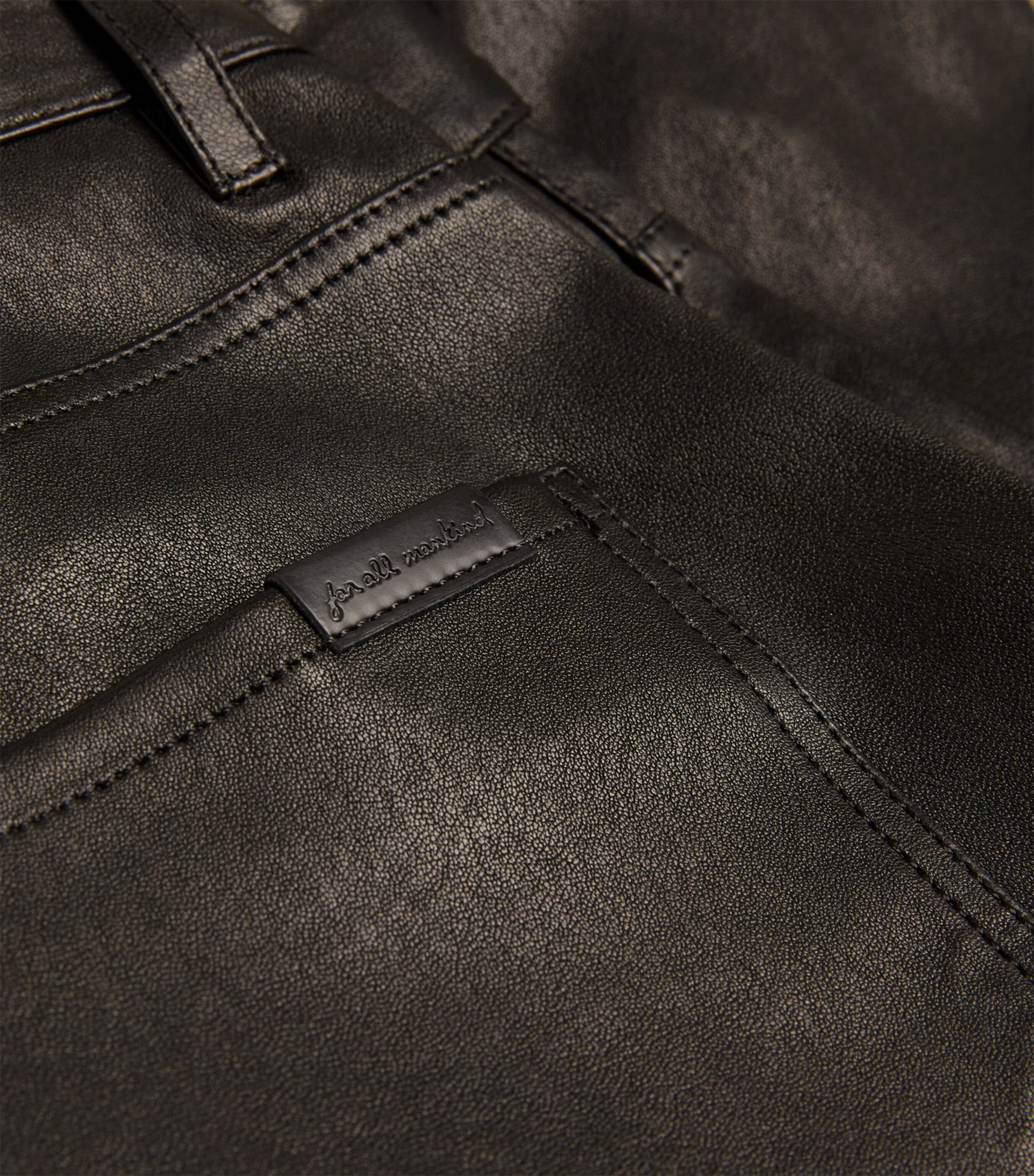 Leather Low-Rise Bootcut Jeans