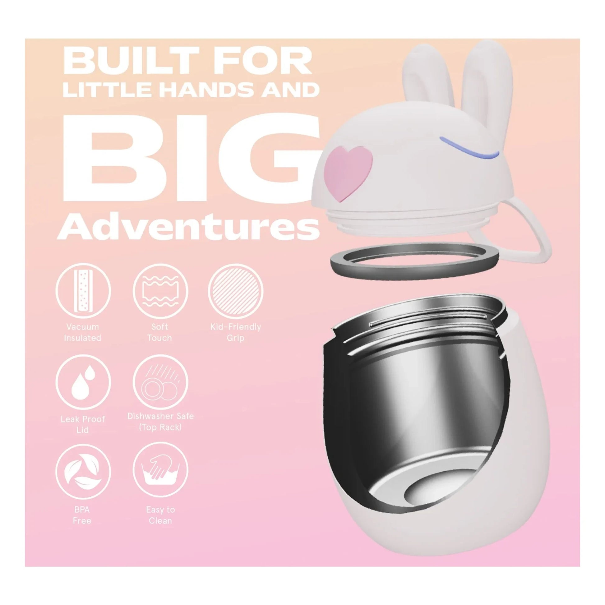 Asobu - Isothermal lunch box Rabbit | Pale Pink