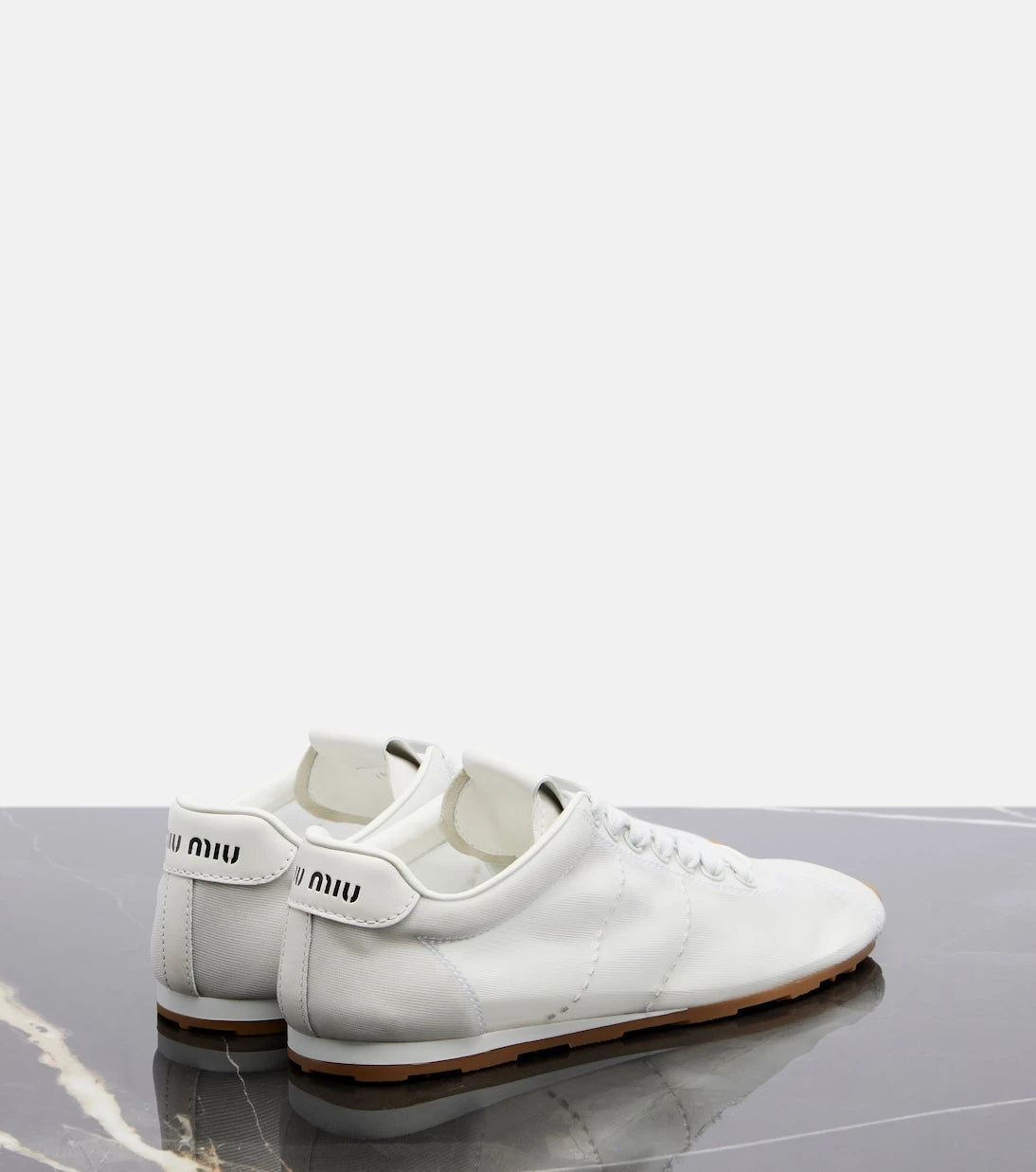 Miu Miu - Plume leather-trimmed sneakers