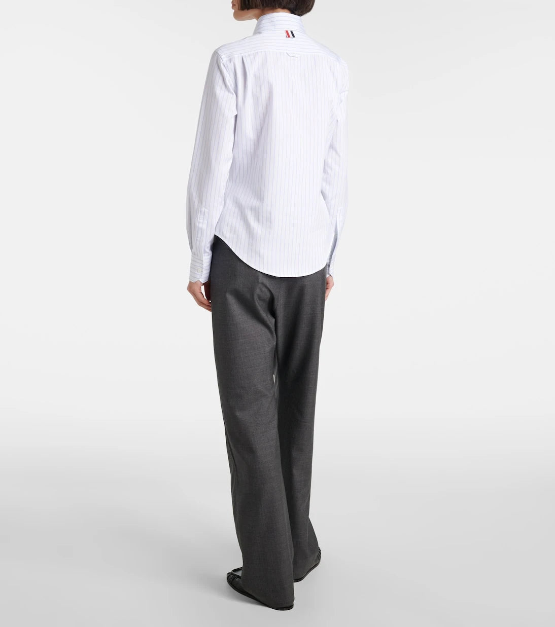 Thom Browne - قميص قطني بوبلين مقلم