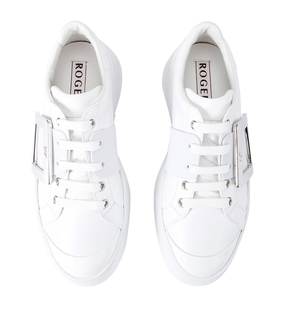 Roger Vivier White Leather Viv Skate Platform Sneakers