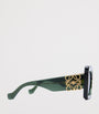 Green Bevelled Square Sunglasses