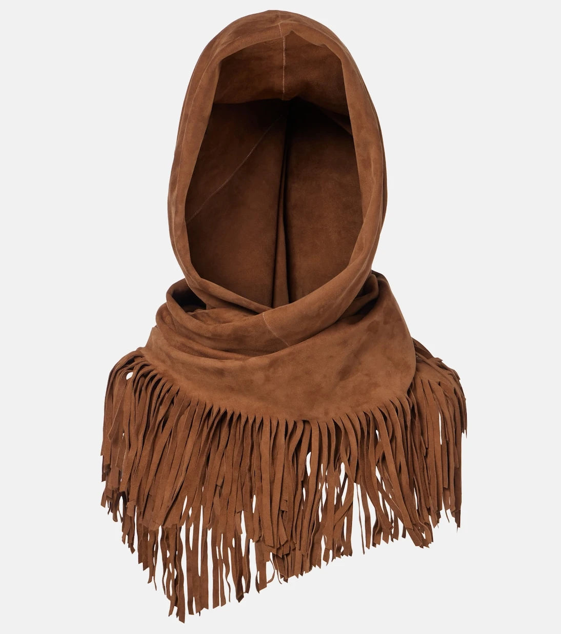 Nour Hammour - Fringed suede shawl