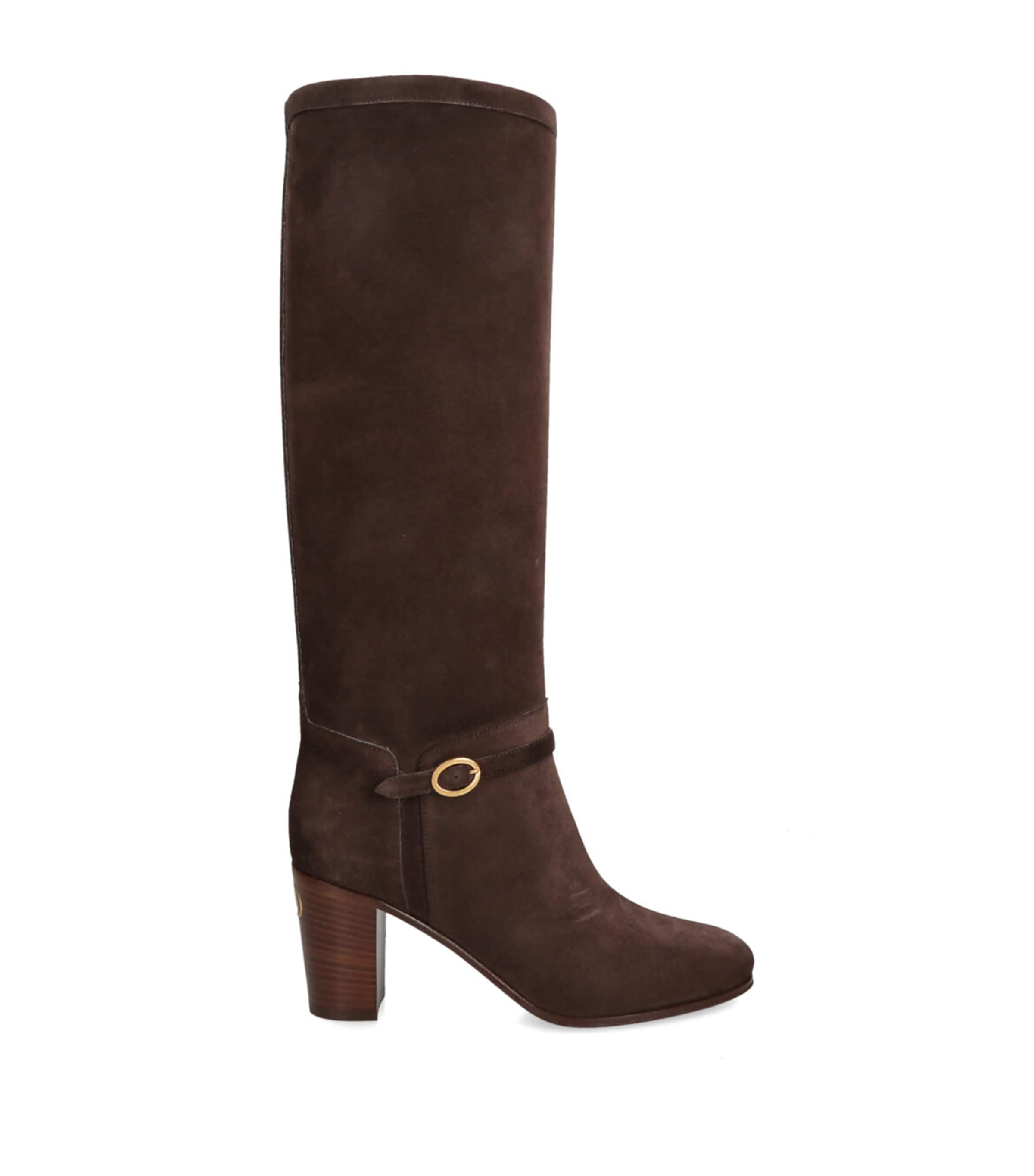 Valentino Garavani Brown Suede Pattie Knee-High Boots 75