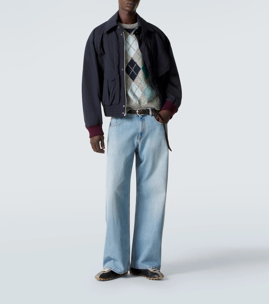 ERL - Argyle wool and cotton-blend sweater