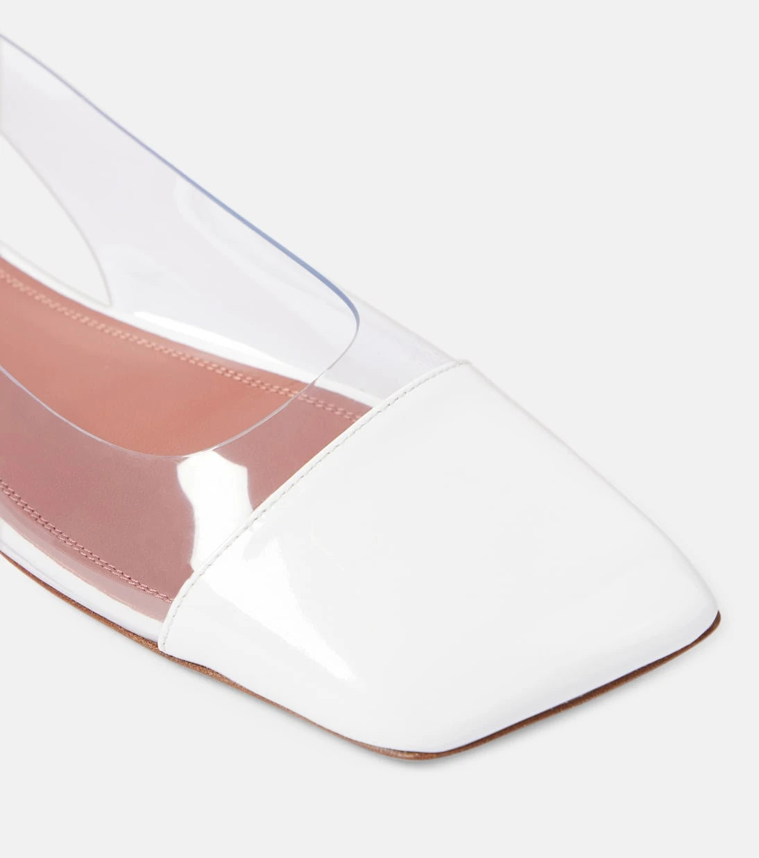 Amina Muaddi - Ane Glass PVC slingback flats
