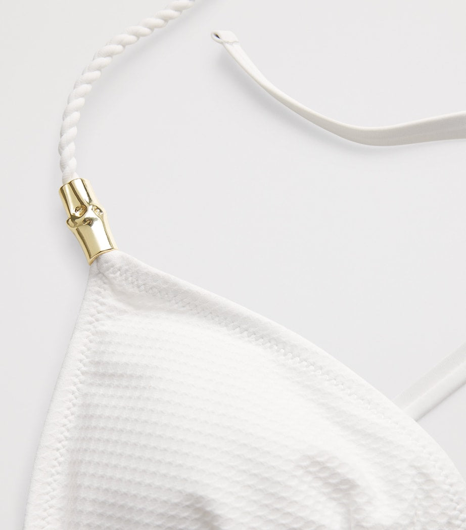 Heidi Klein White Core Rope Triangle Bikini Top
